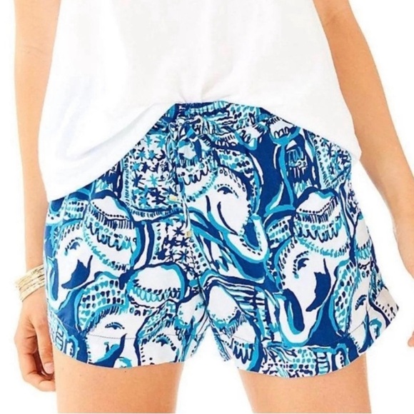 Lilly Pulitzer Pants - LILLY PULITZER Katia “Keep on Trunkin” Drawstring Pull On Shorts 4.5” Size XS